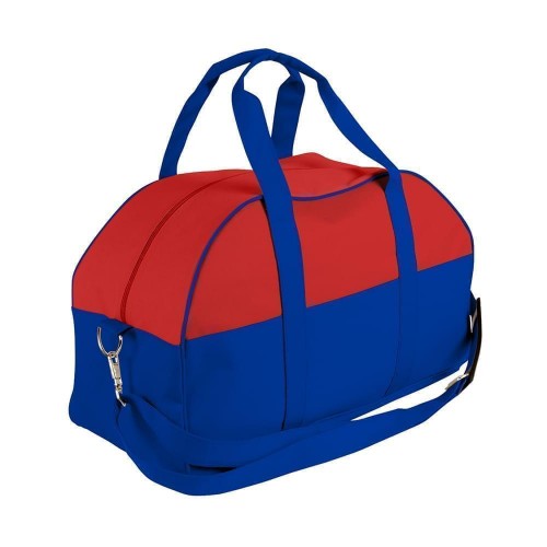 USA Made Nylon Poly Overnight Duffel Bags, Red-Royal Blue, 8001306-AZ3