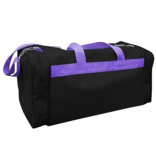 USA Made Poly Travel Carry On Duffels, Black-Purple, 8006729-02-AO1 USA Made Poly Travel Carry On Duffels, Black-Purple, 8006729-02-AO1