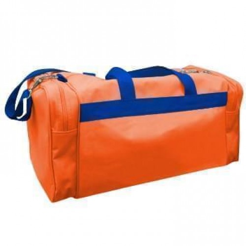 USA Made Poly Travel Carry On Duffels, Orange-Royal Blue, 8006729-02-AX3 USA Made Poly Travel Carry On Duffels, Orange-Royal Blue, 8006729-02-AX3