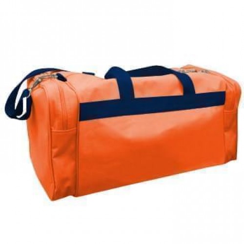 USA Made Poly Travel Carry On Duffels, Orange-Navy, 8006729-02-AXZ USA Made Poly Travel Carry On Duffels, Orange-Navy, 8006729-02-AXZ