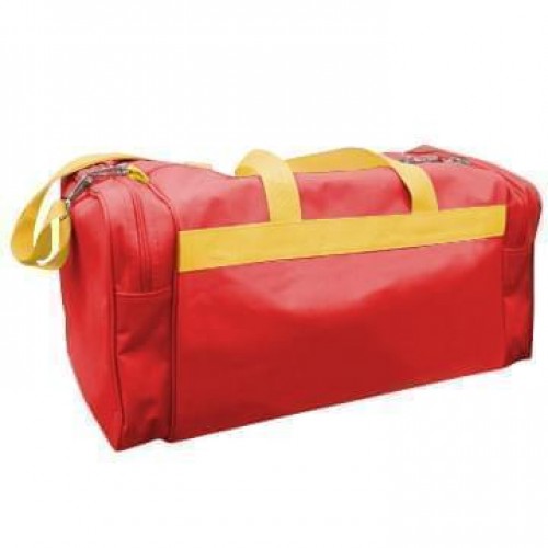 USA Made Poly Travel Carry On Duffels, Red-Gold, 8006729-02-AZ5