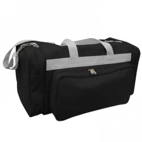 USA Made Poly Vacation Carryon Duffel Bags, Black-Grey, 8006729-AOU
