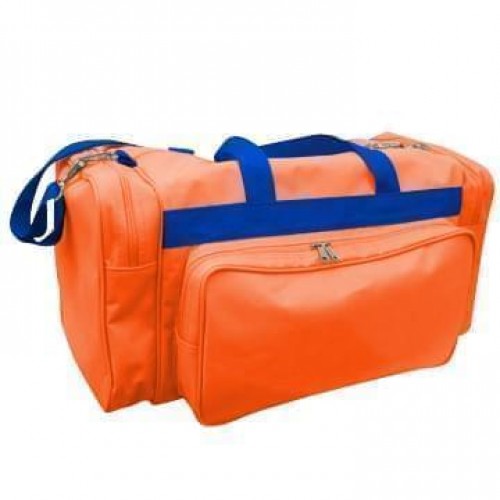 USA Made Poly Vacation Carryon Duffel Bags, Orange-Royal Blue, 8006729-AX3 USA Made Poly Vacation Carryon Duffel Bags, Orange-Royal Blue, 8006729-AX3