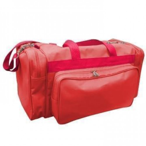 USA Made Poly Vacation Carryon Duffel Bags, Red-Red, 8006729-AZ2