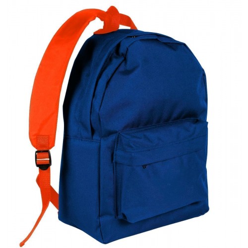 USA Made Nylon Poly Backpack Knapsacks, Royal Blue-Orange, 8960-A00