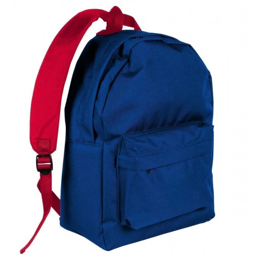 USA Made Nylon Poly Backpack Knapsacks, Royal Blue-Red, 8960-A02