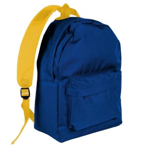 USA Made Nylon Poly Backpack Knapsacks, Royal Blue-Gold, 8960-A05