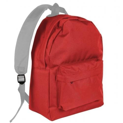 USA Made Nylon Poly Backpack Knapsacks, Red-Grey, 8960-AZU