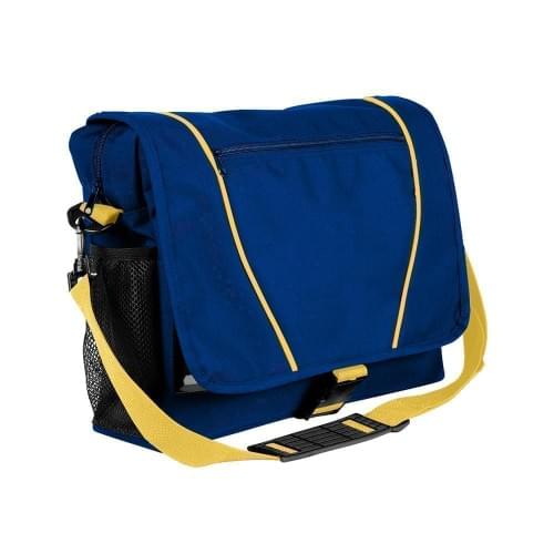 USA Made Nylon Poly Shoulder Bike Bags, Royal Blue-Gold, 9001197-A05