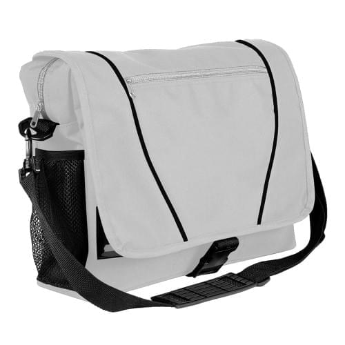 USA Made Nylon Poly Shoulder Bike Bags, White-Black, 9001197-A3R