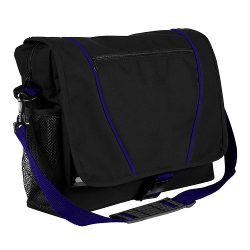 USA Made Nylon Poly Shoulder Bike Bags, Black-Purple, 9001197-AO1