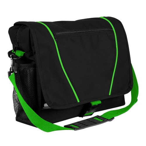 USA Made Nylon Poly Shoulder Bike Bags, Black-Lime, 9001197-AOY USA Made Nylon Poly Shoulder Bike Bags, Black-Lime, 9001197-AOY