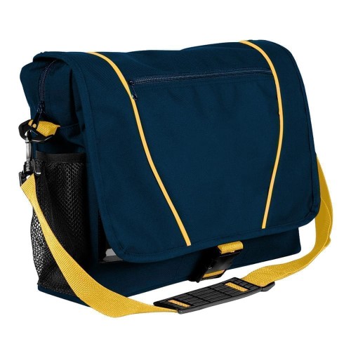 USA Made Nylon Poly Shoulder Bike Bags, Navy-Gold, 9001197-AW5