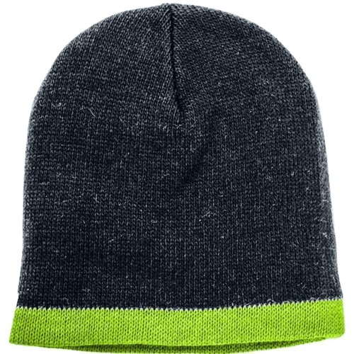 USA Made Knit Stripe Beanie Black Safety Green,  99B824-BLK-SGR USA Made Knit Stripe Beanie Black Safety Green,  99B824-BLK-SGR
