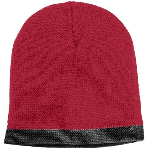 USA Made Knit Stripe Beanie Dark Red Black,  99B824-DRD-BLK USA Made Knit Stripe Beanie Dark Red Black,  99B824-DRD-BLK