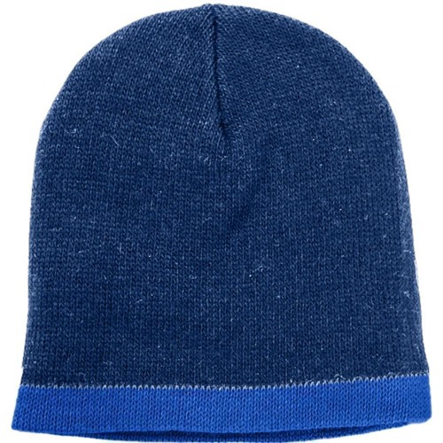 USA Made Knit Stripe Beanie Navy Royal,  99B824-NVY-ROY