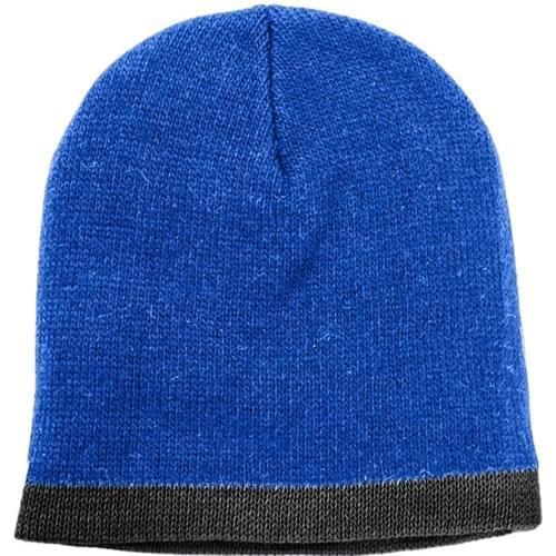 USA Made Knit Stripe Beanie Royal Black,  99B824-ROY-BLK