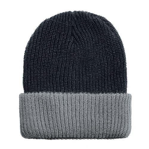 USA Made Knit Cuff Hat Black Grey,  99C244-BLK-GRY
