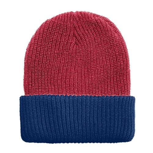 USA Made Knit Cuff Hat Dark Red Navy,  99C244-DRD-NVY