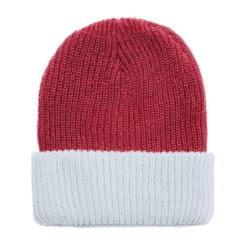 USA Made Knit Cuff Hat Dark Red White,  99C244-DRD-WHT USA Made Knit Cuff Hat Dark Red White,  99C244-DRD-WHT