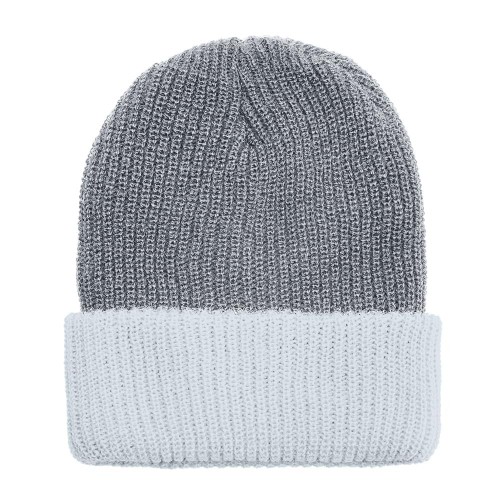 USA Made Knit Cuff Hat Grey White,  99C244-GRY-WHT USA Made Knit Cuff Hat Grey White,  99C244-GRY-WHT