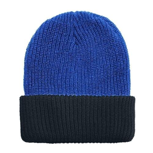 USA Made Knit Cuff Hat Royal Black,  99C244-ROY-BLK