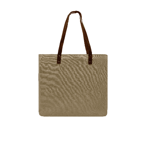 USA Made Natural Leather Handle Zipper Pocket Natural Canvas Tote USA Made Natural Leather Handle Zipper Pocket Natural Canvas Tote