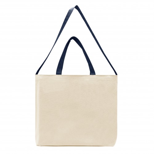 USA Made Natural/Navy Deluxe Natural Canvas Shoulder Strap Gusset