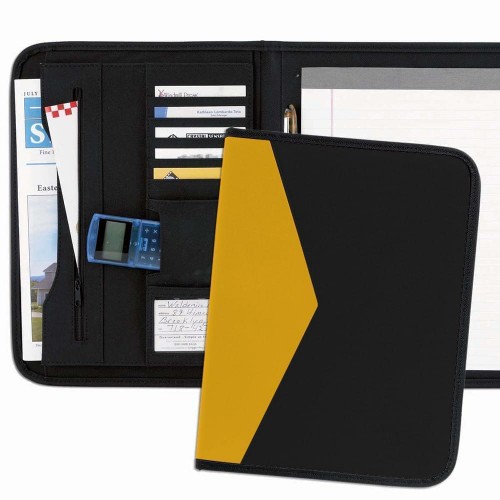 Tribeca 2-Tone Letter Folder-600 Denier Nylon and Faux Leather Vinyl-Black / Gold Tribeca 2-Tone Letter Folder-600 Denier Nylon and Faux Leather Vinyl-Black / Gold
