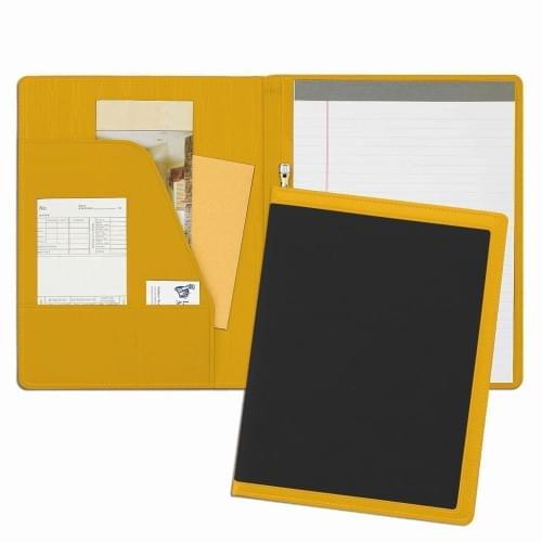 Edge Embroidered Letter Folder-600 Denier Nylon and Faux Leather Vinyl-Black / Gold