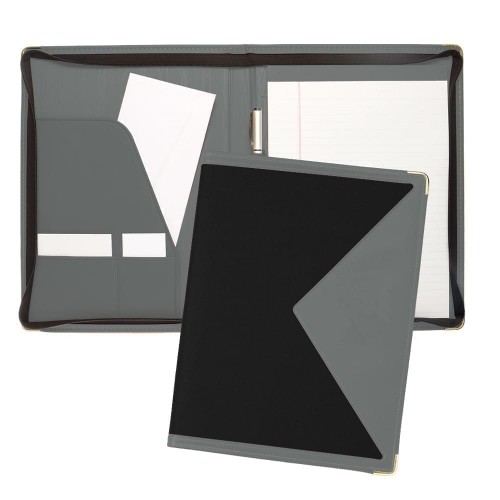 Edge Letter Zipper Folder-600 Denier Nylon and Faux Leather Vinyl-Black / Grey Edge Letter Zipper Folder-600 Denier Nylon and Faux Leather Vinyl-Black / Grey