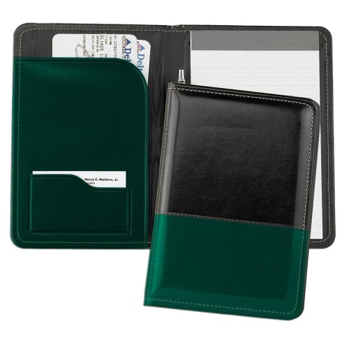 Duplex Junior Folder-Faux Leather Vinyl-Black / Hunter Green Duplex Junior Folder-Faux Leather Vinyl-Black / Hunter Green