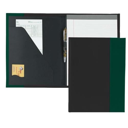 Manhattan Letter Folder-Faux Leather Vinyl-Black / Hunter Green