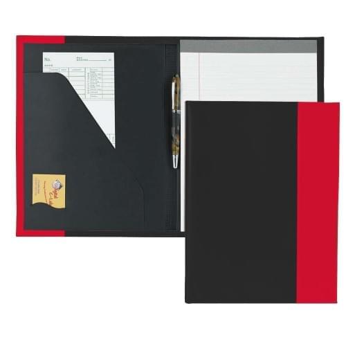 Manhattan Letter Folder-Faux Leather Vinyl-Black / Red