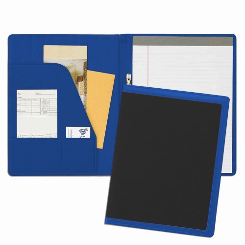 Edge Embroidered Letter Folder-600 Denier Nylon and Faux Leather Vinyl-Black / Royal Blue Edge Embroidered Letter Folder-600 Denier Nylon and Faux Leather Vinyl-Black / Royal Blue