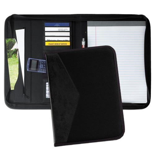 Tribeca Dual Tone Zipper Folder-Matte-Black / Black Tribeca Dual Tone Zipper Folder-Matte-Black / Black