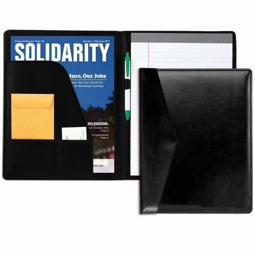 Accent Stitched Letter Folder-Polished-Black / Black Accent Stitched Letter Folder-Polished-Black / Black