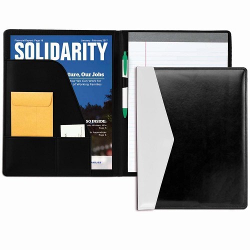 Accent Stitched Letter Folder-Matte-Black / White Accent Stitched Letter Folder-Matte-Black / White