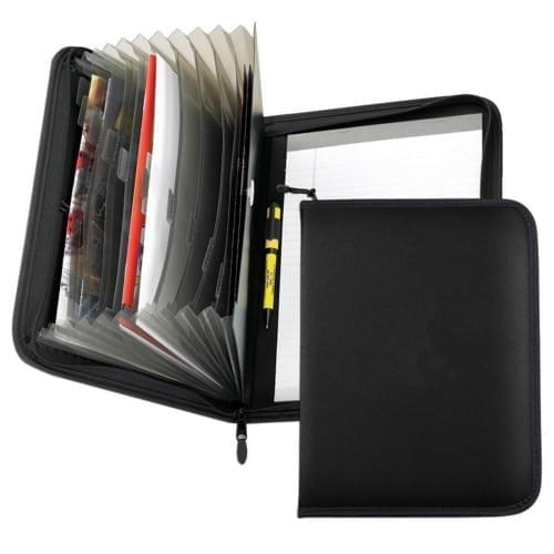 Accordion Zipper Folder-Nylon-Black