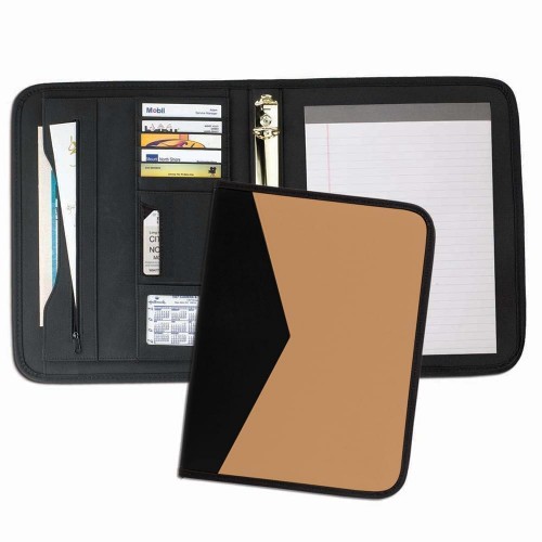 Tribeca Dual Tone 1" Ring Binder-Matte-Black / Tan