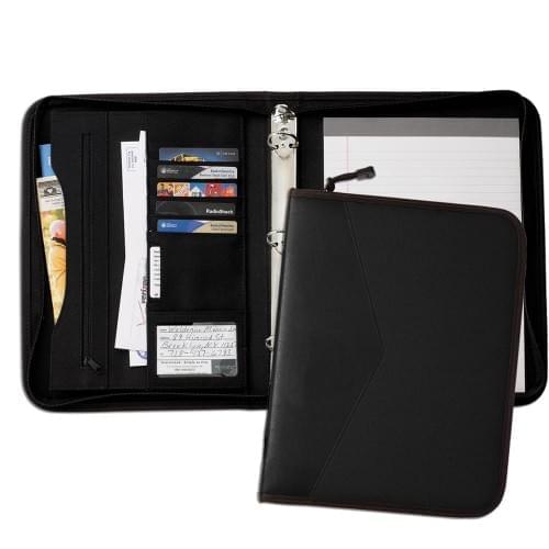 Tribeca Dual Tone 1" Zipper Ring Binder-Matte-Black / Black