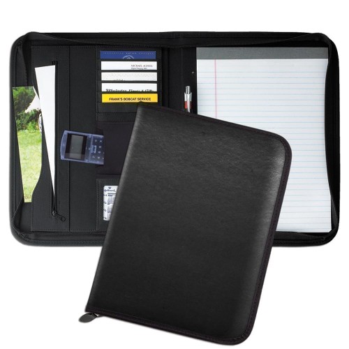Tribeca Letter Zipper Portfolio-Matte-Black
