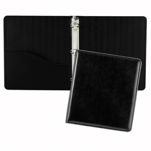 Grainedge 1/2" Ring Binder-Faux Leather Vinyl-Black