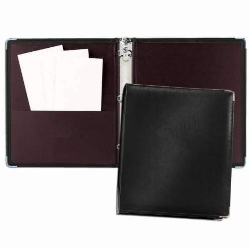 Noble 1/2" Ring Binder-Faux Leather Vinyl-Black