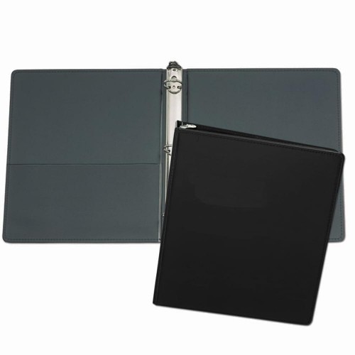 Superior 1" Ring Binder-Faux Leather Vinyl-Black