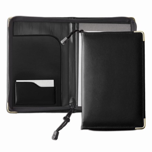 Prestige Junior Zipper Folder-Faux Leather Vinyl-Black Prestige Junior Zipper Folder-Faux Leather Vinyl-Black