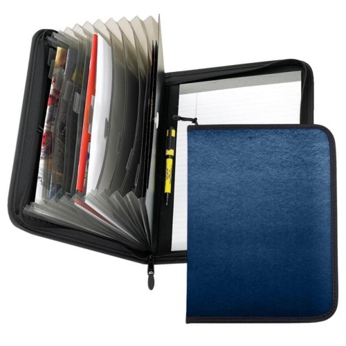Accordion Zipper Folder-Matte-Navy