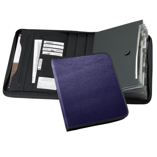 Tribeca Accordion Zipper Folder-Polished-Navy
