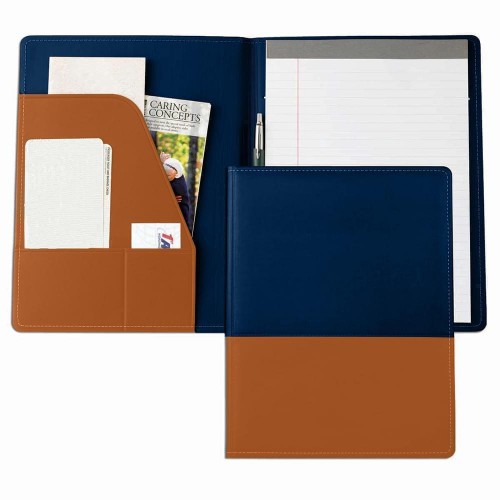 Duplex Letter Folder-Matte-Navy / Tan