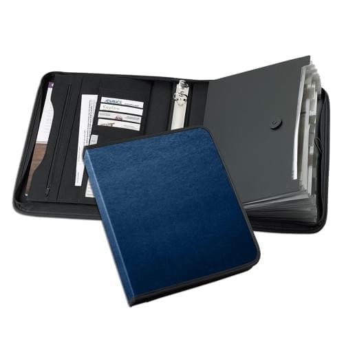 Tribeca Accordion Zipper Ring Binder-Matte-Navy